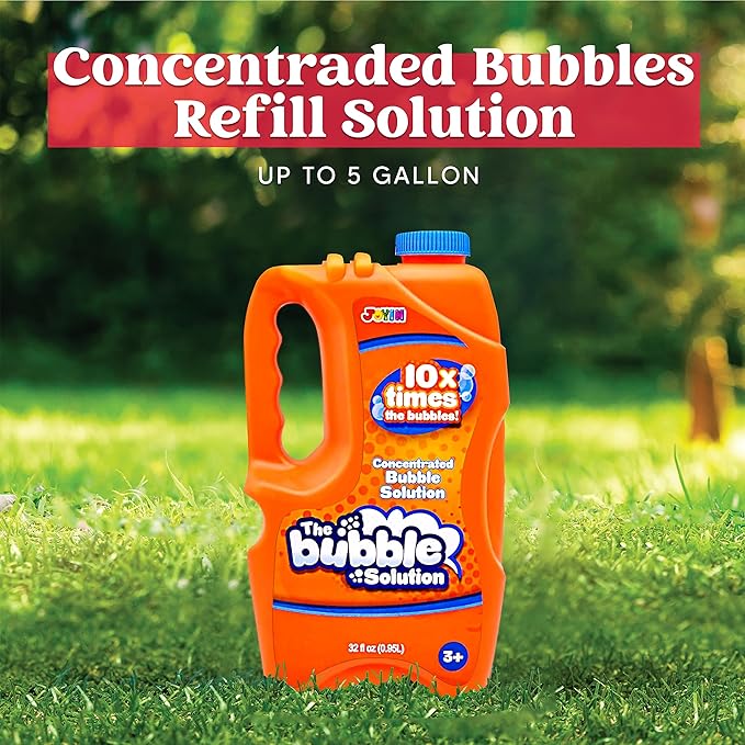 JOYIN 32 oz Bubble Solution Refills (Close to 1L/ 2.5 Gallon), Concentrated Solution for Bubble Machine, Wands, Blower, Easter (Orange)-BubblyBeeBaby