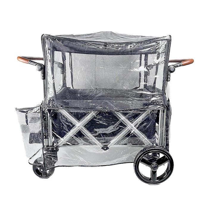 Big Size Rain Cover for Stroller, Mosquito Net for Trolley Cart, 2in1 Big Cover with Window for Picnic Camping Wagon Stroller Waterproof Windproof Accessories (Cart Not Included)-BubblyBeeBaby