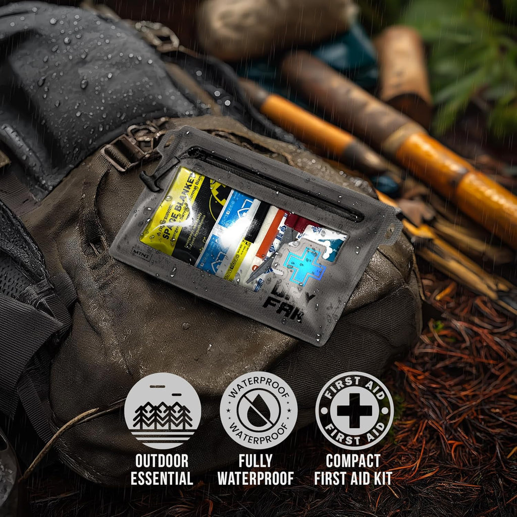 EVERLIT Ultralight Waterproof First Aid Kit, Boat First Aid Kit, Marine Medical Kit for Boating, Kayak, Backpacking, Hiking, Camping, Emergency Kit (Orange)