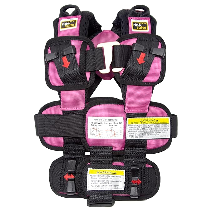 Extra Small (XS) Pink, Lightweight, Compact, Portable Car Seat, 2+ Years; 26.5–40 lb - Perfect for Travel and Everyday Child Safety-BubblyBeeBaby