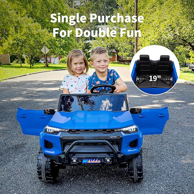 24V 10Ah Ride on Toy for Big Kids, 4x4 2 Seater Electric Kids SUV Car to Drive with Remote Control, 4x200W Motors - Blue-BubblyBeeBaby