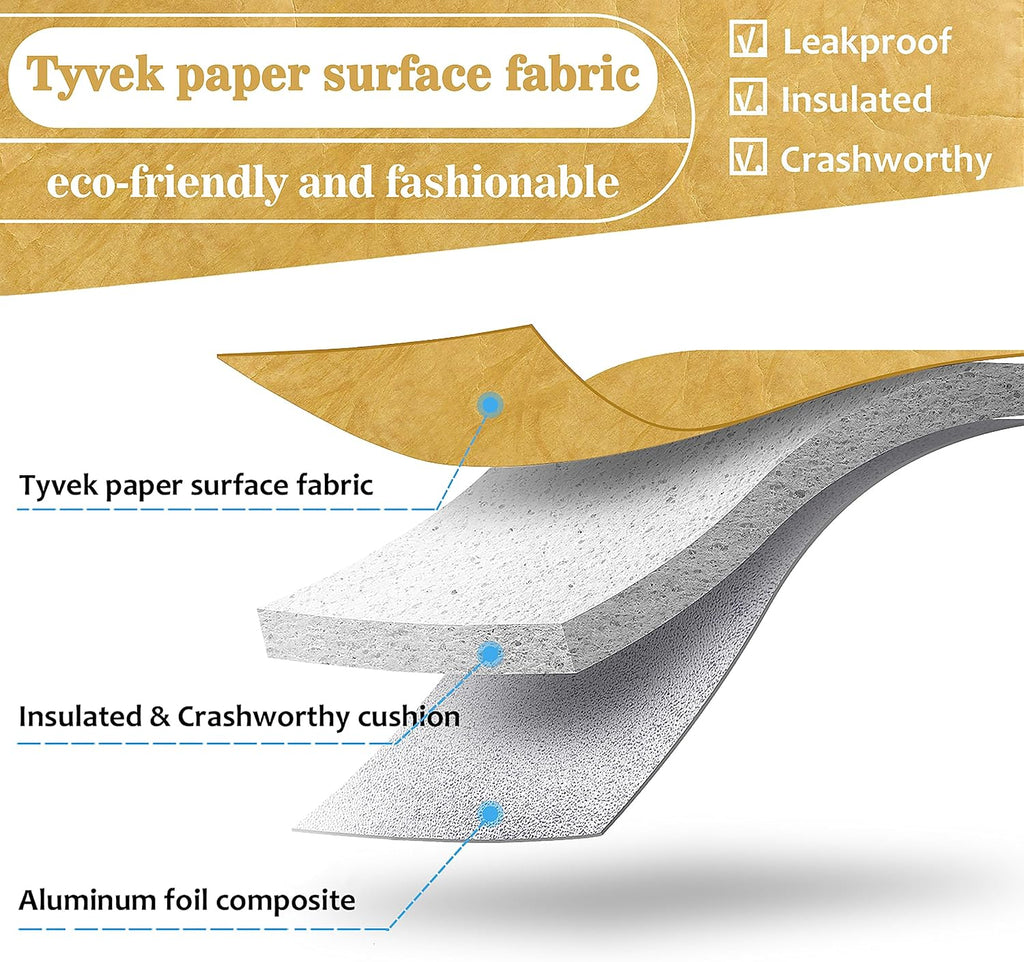 Tirrinia Single Wine Carrier Tote, Insulated Wine Cooler Bag for Travel, Picnic, & Wine Gifts – Thermal Padded Wine Bottle Holder Tote for Men & Women, Wine Gift for Wine Lovers, DuPont Paper