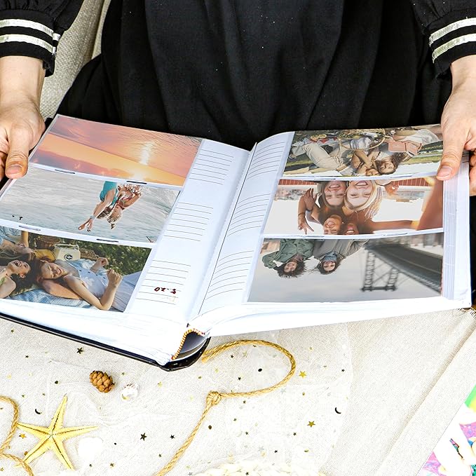 Holoary Travel Photo Album 4x6 - 300 Photos, Three Pictures Per Page, Memo Area, Beach & Vacation Memories-BubblyBeeBaby