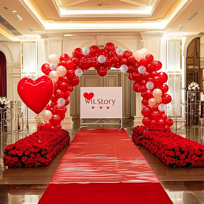 JOYIN 150 Pcs Red Balloons, Different Sizes 18 12 10 5 Inch Red Latex Balloon Arch Kit with Instruction for Birthday Party Decoration Graduation Wedding Holiday-BubblyBeeBaby