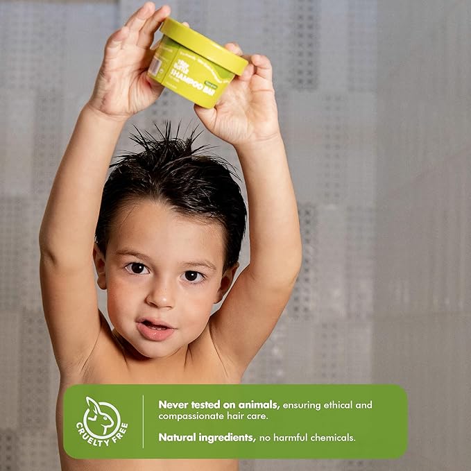 Tree Bottle Hydrolyzed Oat Protein + Aloe Vera Shampoo Bar for Kids – Gentle & Nourishing for Sensitive Scalps - Natural, Tear-Free, Sulfate & Paraben-Free - Made in USA - 4.5oz-BubblyBeeBaby