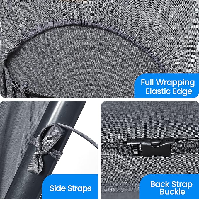 Orzbow Universal Mosquito Net for Stroller, Baby Bug Net with Two-Way Zippers & Storage Bag, Breathable & Foldable Mosquito Netting for Strollers, Car Seat, Bassinet, Portable Mini Crib, Dark Grey-BubblyBeeBaby