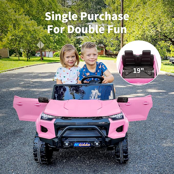 24V 10Ah Ride on Toy for Big Kids, 4WD 2 Seater Electric SUV Kids Car to Drive w/Remote Control, 4x200W Motors - Pink-BubblyBeeBaby