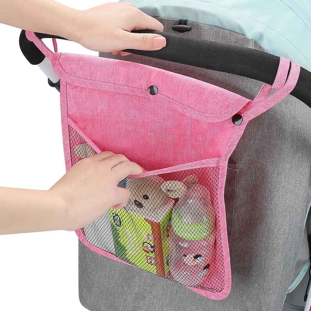 Accmor Universal Stroller Organizer, Mesh Bag Fits for Uppababy, Nuna, Britax, Doona Strollers, Non-Slip Adjustable Stroller Mesh Cargo Net Storage Caddy Accessories