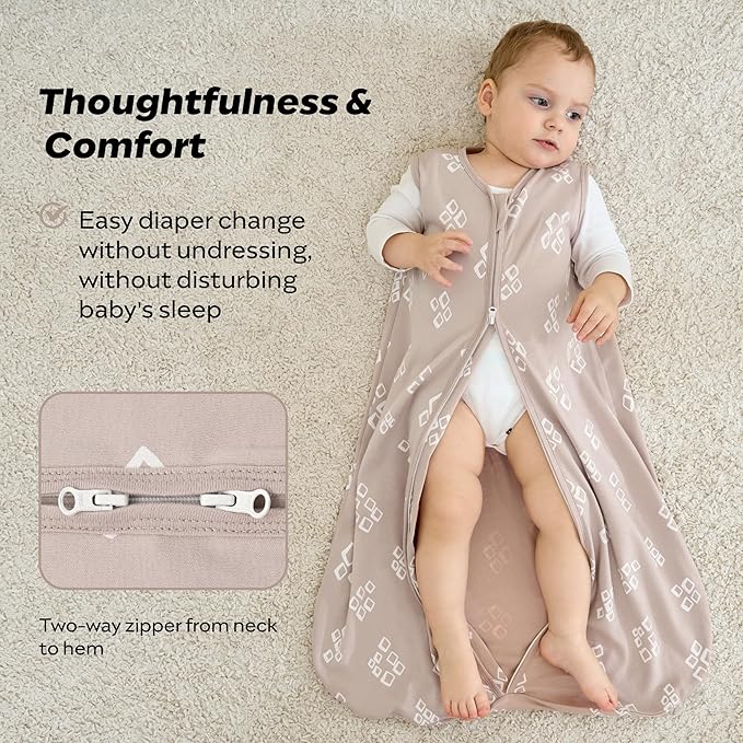 JELLYMONI Baby Sleep Sack 12-18 Months Wearable Blanket for Baby, 100% Cotton 2 Pack Infant Toddler Sleeping Sack Lightweight Soft 2-Way Zipper Sleepsack-BubblyBeeBaby