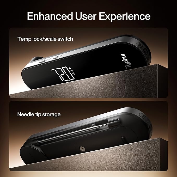 InstaProbe Core 0.5 Sec Instant Read Meat Thermometer Digital with Readable Display in Sunlight for Cooking, Professional Thermometer with IP67 Waterproof for Grill, BBQ, Cooking, Smoker-BubblyBeeBaby