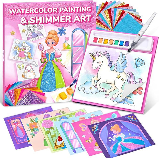 JoyCat Paint with Water Coloring Books, Art & Craft Activity, Princess No Mess Art for Kids Ages 4-8, Craft Kits & Supplies, DIY Creative Activity, Presents for Girls & Boys-BubblyBeeBaby
