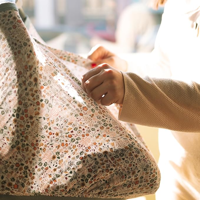 Little Unicorn Breathable Car Seat Canopy | Magnetic Closure Cover & Universal Fit | Protection & Privacy for Baby (Pressed Petals)-BubblyBeeBaby