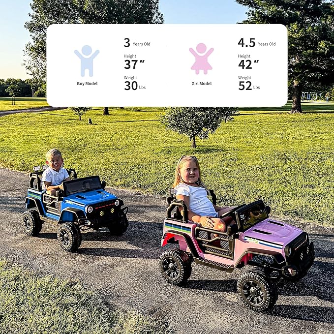 24V Kids Ride on Car, Kids Electric Vehicles Car Ride on Toy Truck for Toddlers w/Remote Control, 400W Motor - Blue-BubblyBeeBaby