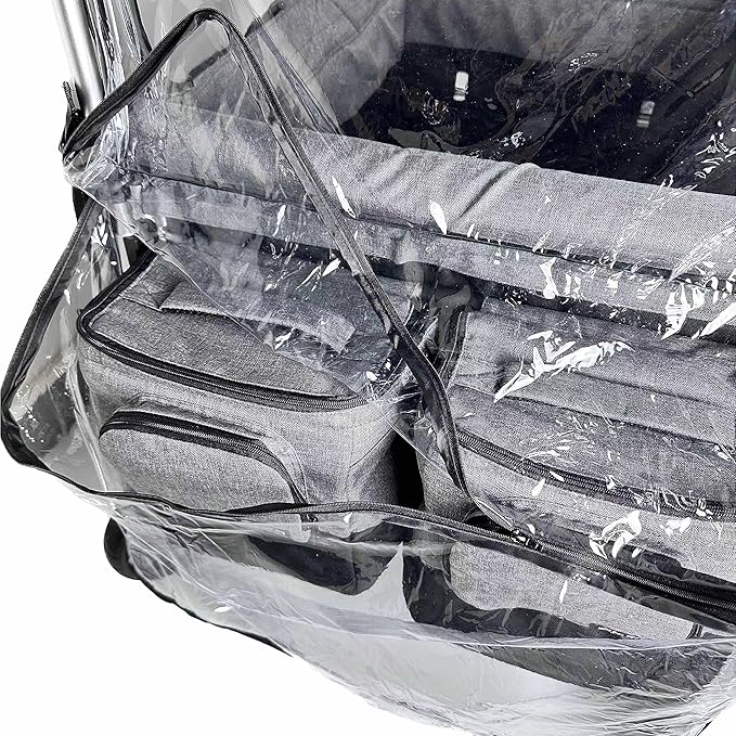 Big Size Rain Cover for Stroller, Mosquito Net for Trolley Cart, 2in1 Big Cover with Window for Picnic Camping Wagon Stroller Waterproof Windproof Accessories (Cart Not Included)-BubblyBeeBaby