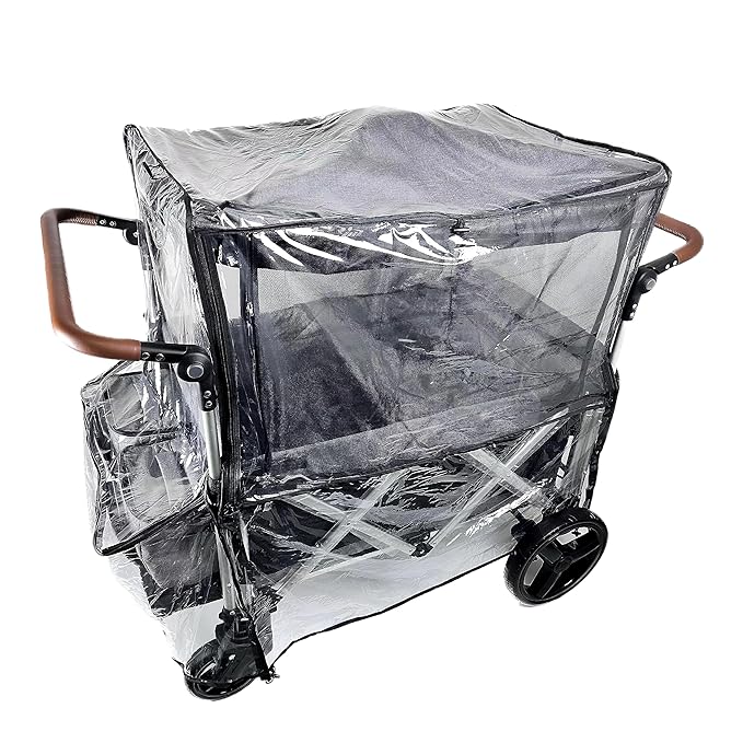 Big Size Rain Cover for Stroller, Mosquito Net for Trolley Cart, 2in1 Big Cover with Window for Picnic Camping Wagon Stroller Waterproof Windproof Accessories (Cart Not Included)-BubblyBeeBaby