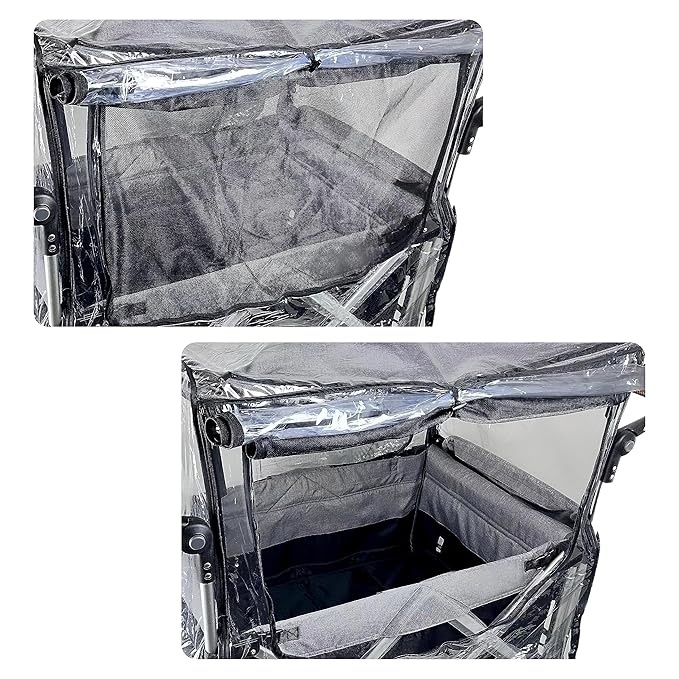 Big Size Rain Cover for Stroller, Mosquito Net for Trolley Cart, 2in1 Big Cover with Window for Picnic Camping Wagon Stroller Waterproof Windproof Accessories (Cart Not Included)-BubblyBeeBaby