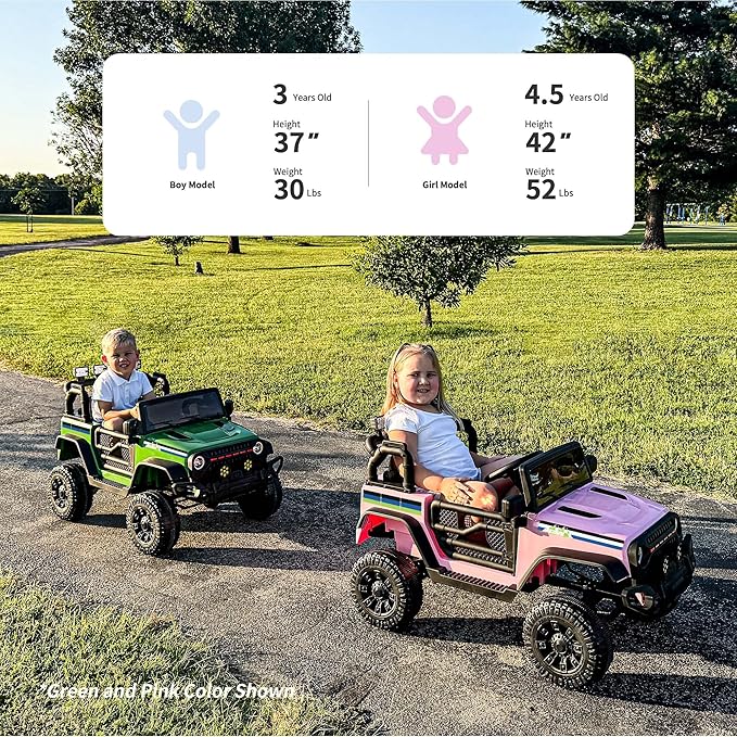 24V Kids Ride on Car, Kids Electric Vehicles Car Ride on Toy Truck for Toddlers w/Remote Control, 400W Motor - Black-BubblyBeeBaby