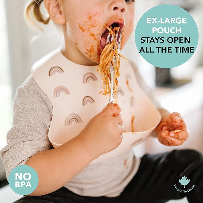 Loulou Lollipop Soft, Waterproof Silicone Feeding Bib for Babies and Toddlers-BubblyBeeBaby