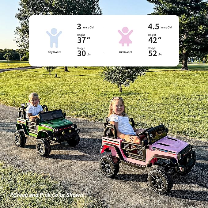 12V Kids Ride on Car Truck, Kids Electric Vehicles Car Ride on Toy for Toddlers 3-5 with Remote Control - Purple-BubblyBeeBaby